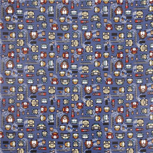 blue star car dog Sanrio laminate fabric from Japan 2