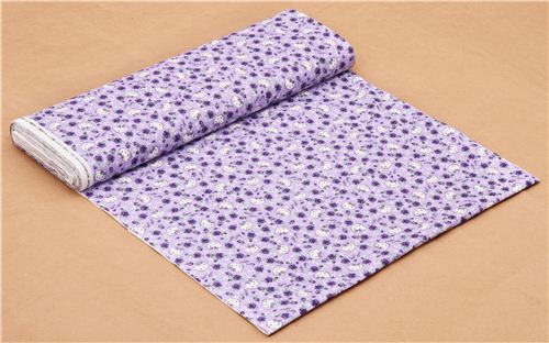 blue violet Hello Kitty rose garden fabric by Kokka  3
