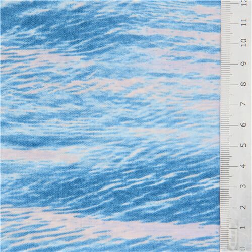 Remnant (22 x 112 cm) - blue water fabric by Timeless Treasures 2