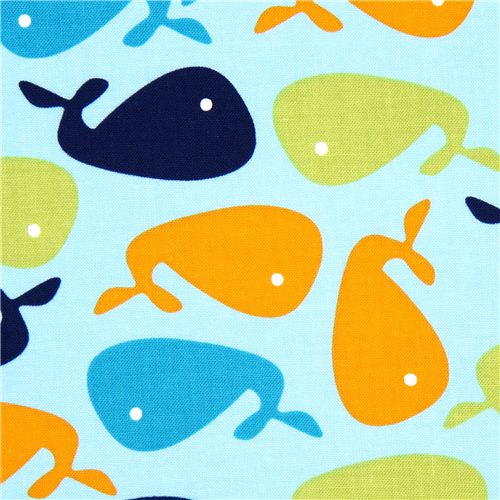 blue whale corduroy fabric Robert Kaufman USA designer 1