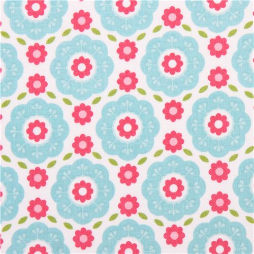 blau-weier Floral Blumen Stoff Riley Blake 'Summer Song 2' 2