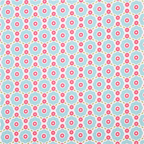 blau-weier Floral Blumen Stoff Riley Blake 'Summer Song 2' 3