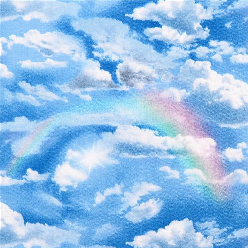 blue Landscape Medley rainbow sky fabric from Elizabeth's Studio USA ...