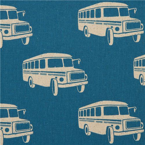 bluer echino retro bus poplin fabric bonnet bus 1