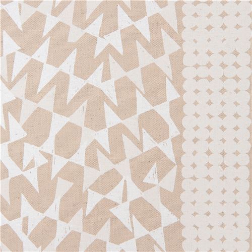 bow shape silver metallic natural color Canvas fabric by Kokka Japan Fabric