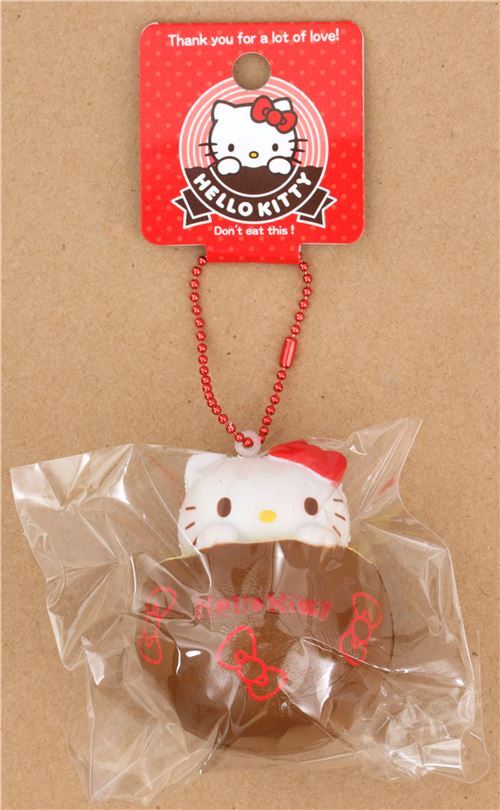 brown Hello Kitty chocolate yellow filling squishy charm - modeS4u