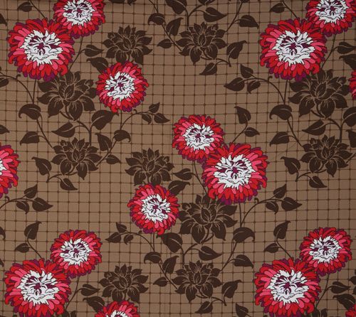 brown Michael Miller fabric turquoise Dahlia Lama 2