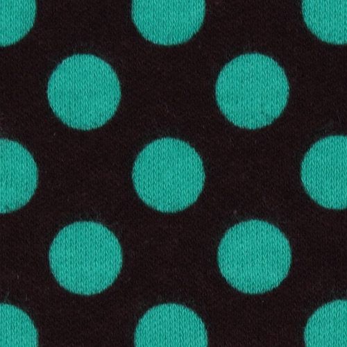 brown Michael Miller knit fabric Ta Dot turquoise dots 1