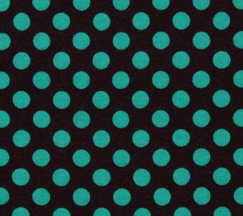 brown Michael Miller knit fabric Ta Dot turquoise dots 2