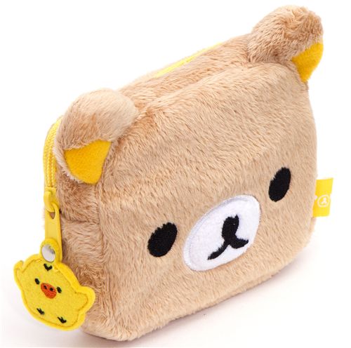 brown Rilakkuma bear plush wallet pouch - modeS4u