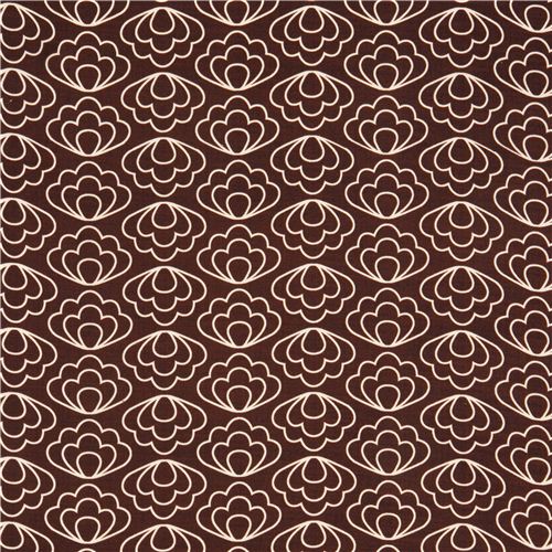 brown 'Ripple' flower Cloud 9 organic Barkcloth fabric 4