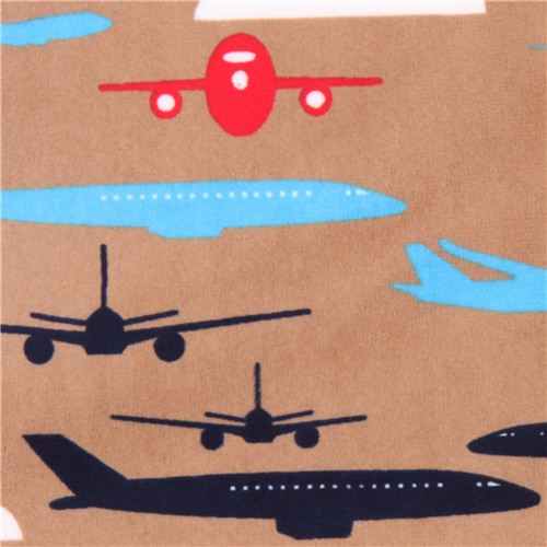 brauner Robert Kaufman Aviator Minky Stoff Fleece Plüsch Stoff