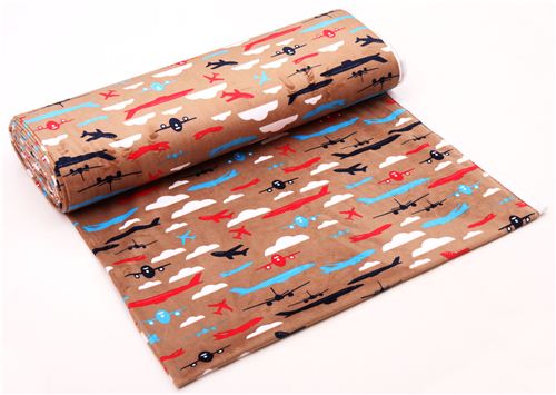 brauner Robert Kaufman Aviator Minky Stoff Fleece Plüsch 3