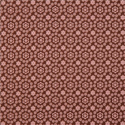 brown Robert Kaufman flower flannel fabric rose - modeS4u