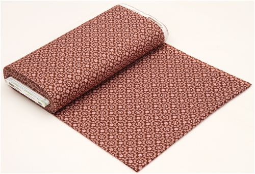 brown Robert Kaufman flower flannel fabric rose 3