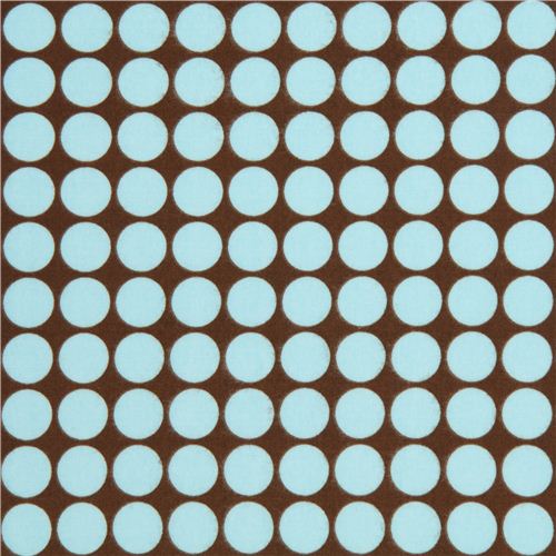 brown Robert Kaufman polka dot flannel fabric blue 2