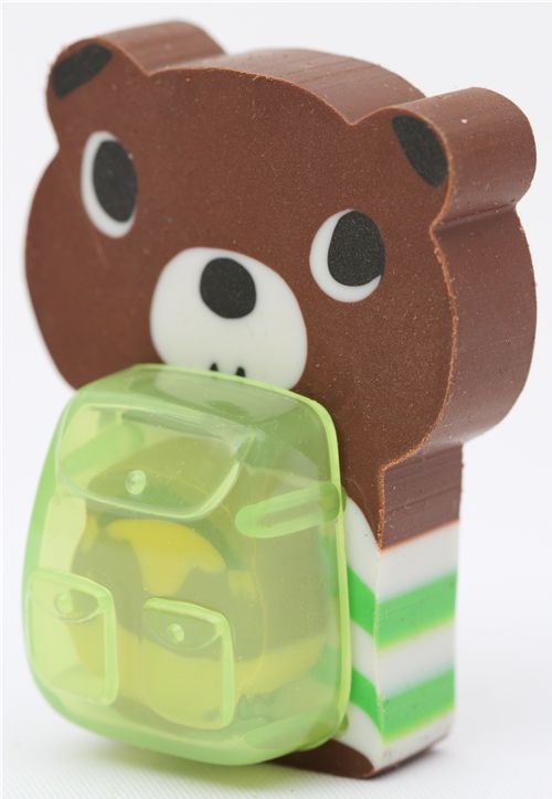 Brown Bear Eraser With Honeypot Cute Kawaii Modes4u