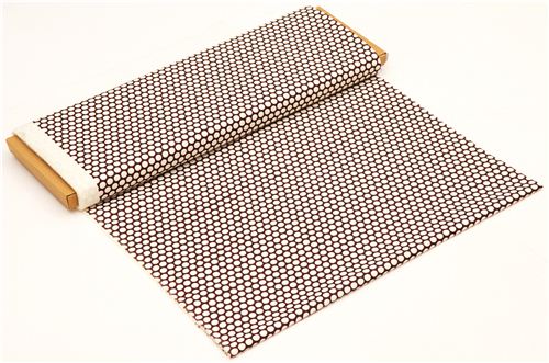 brown birch organic fabric from the USA with white dots 3