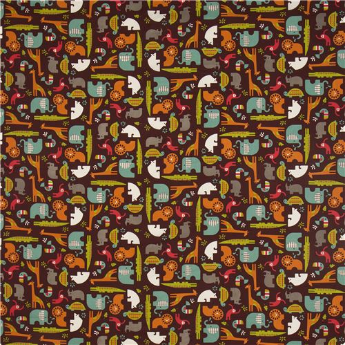 brown birch safari animal organic fabric Soiree 2