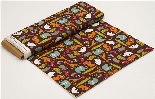 brown birch safari animal organic fabric Soiree 3