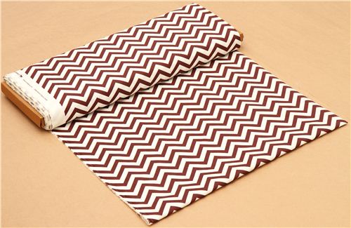 brown chevron organic fabric by birch from the USA 3