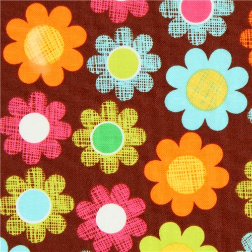 brown cute flower fabric by Michael Miller USA 1