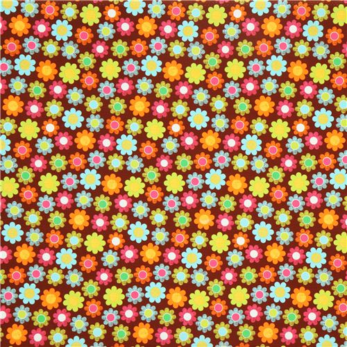 brown cute flower fabric by Michael Miller USA 2