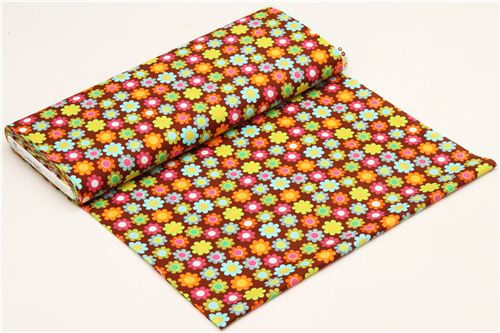 brown cute flower fabric by Michael Miller USA 3