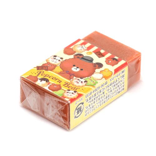 brown cute popcorn bear scented eraser by Kamio from Japan Food Erasers Erasers Stationery