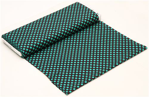 brown dot fabric with turquoise polka dots by Michael Miller 4