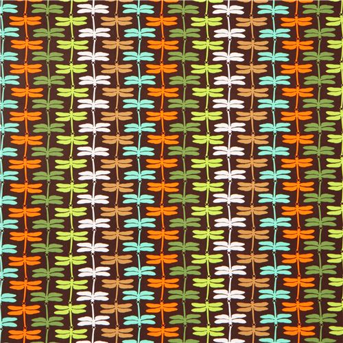 brown dragonfly fabric par Robert Kaufman 2