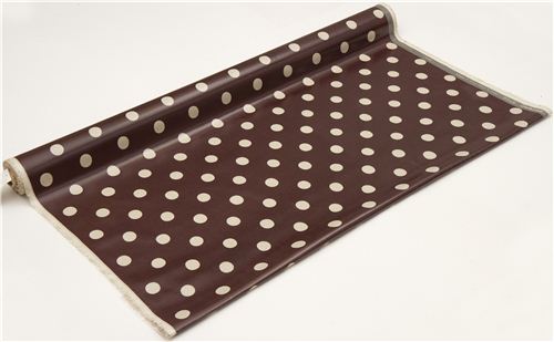 brown echino polka dot laminate fabric maruco 3