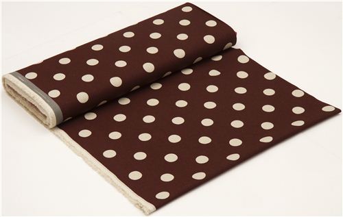 brown echino polka dot poplin fabric maruco 3