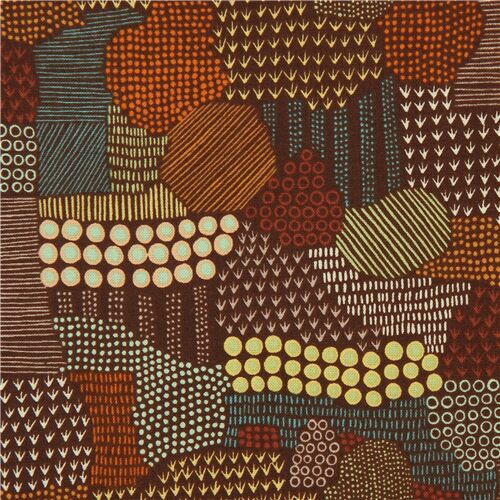 Brown Fabric With Fields And Plants By Alexander Henry - ModeS4u