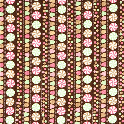brown fabric with sweets Realizzato da Robert Kaufman 2