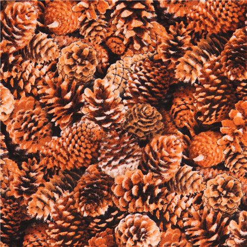 brauner Tannenzapfen Kiefernzapfen Stoff Landscape Medley Elizabeth's Studio 1