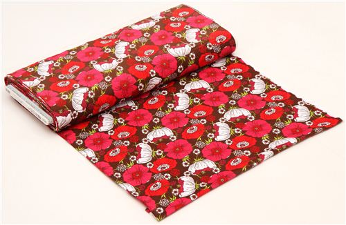 brown flower corduroy fabric Robert Kaufman Cool Cords 3