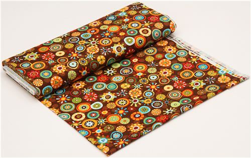 brown flower fabric par Robert Kaufman from the USA 3