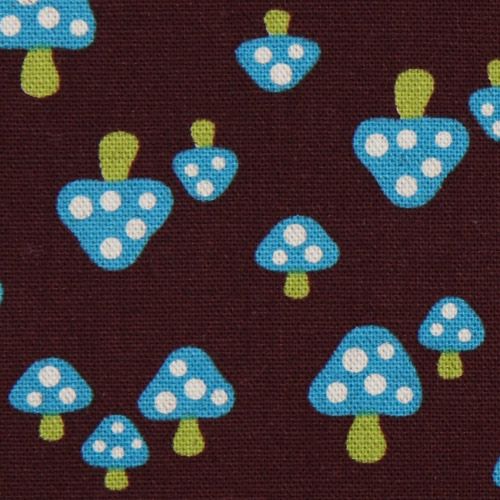 brauner Fliegenpilz Kokka Oxfordstoff kawaii Japan 1