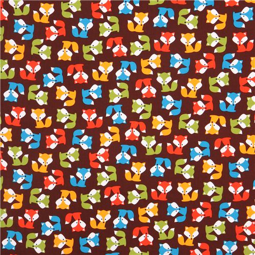 brown fox animal fabric Urban Zoologie Robert Kaufman Fabric by Robert ...