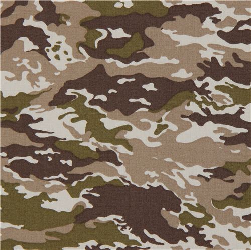brown green Robert Kaufman fabric Sevenberry Camouflage 4 Fabric