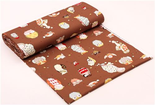 brown heavy oxford owl fabric Alexander Henry USA 3