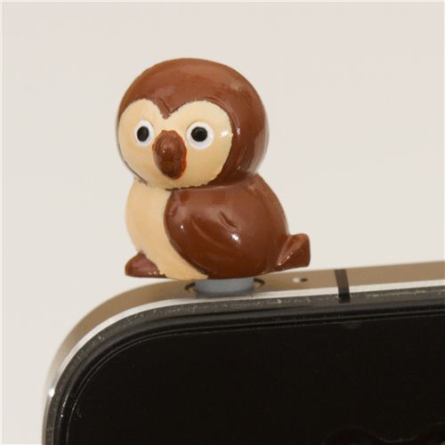 brown owl mobile phone plugy earphone jack accessory modeS4u