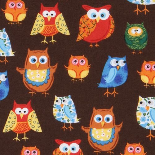 brown owls fabric Woodland Friends USA designer Fabric by Japanese ...