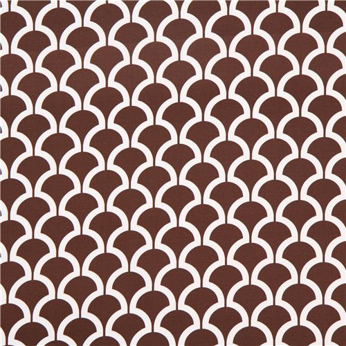 brown pattern cotton sateen fabric Michael Miller 2
