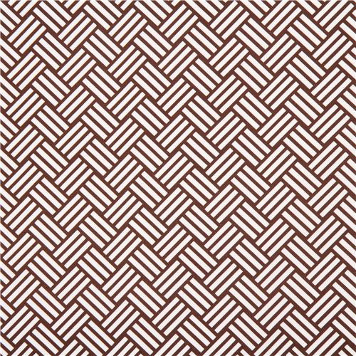 brown tatami stripes coton sateen fabric Michael Miller 2