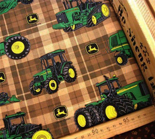 brown tractor fabric checkered John Deere 0.5m 1