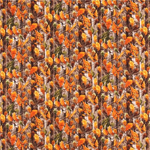 brown tree leaf forest nature fabric Timeless Treasures 4