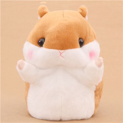 brown white hamster Coroham Coron hand puppet plush toy from Japan ...