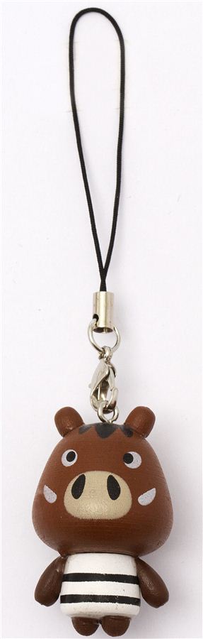 brown-wild-boar-wooden-phone-strap-phone-charms-accessories